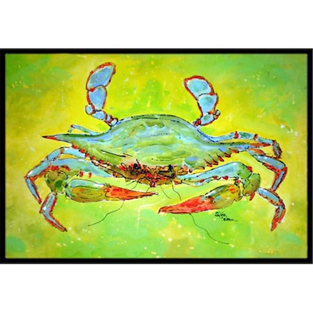 Carolines Treasures 24 x 36 In. Bright Green Blue Crab Indoor or Outdoor Mat 8357JMAT